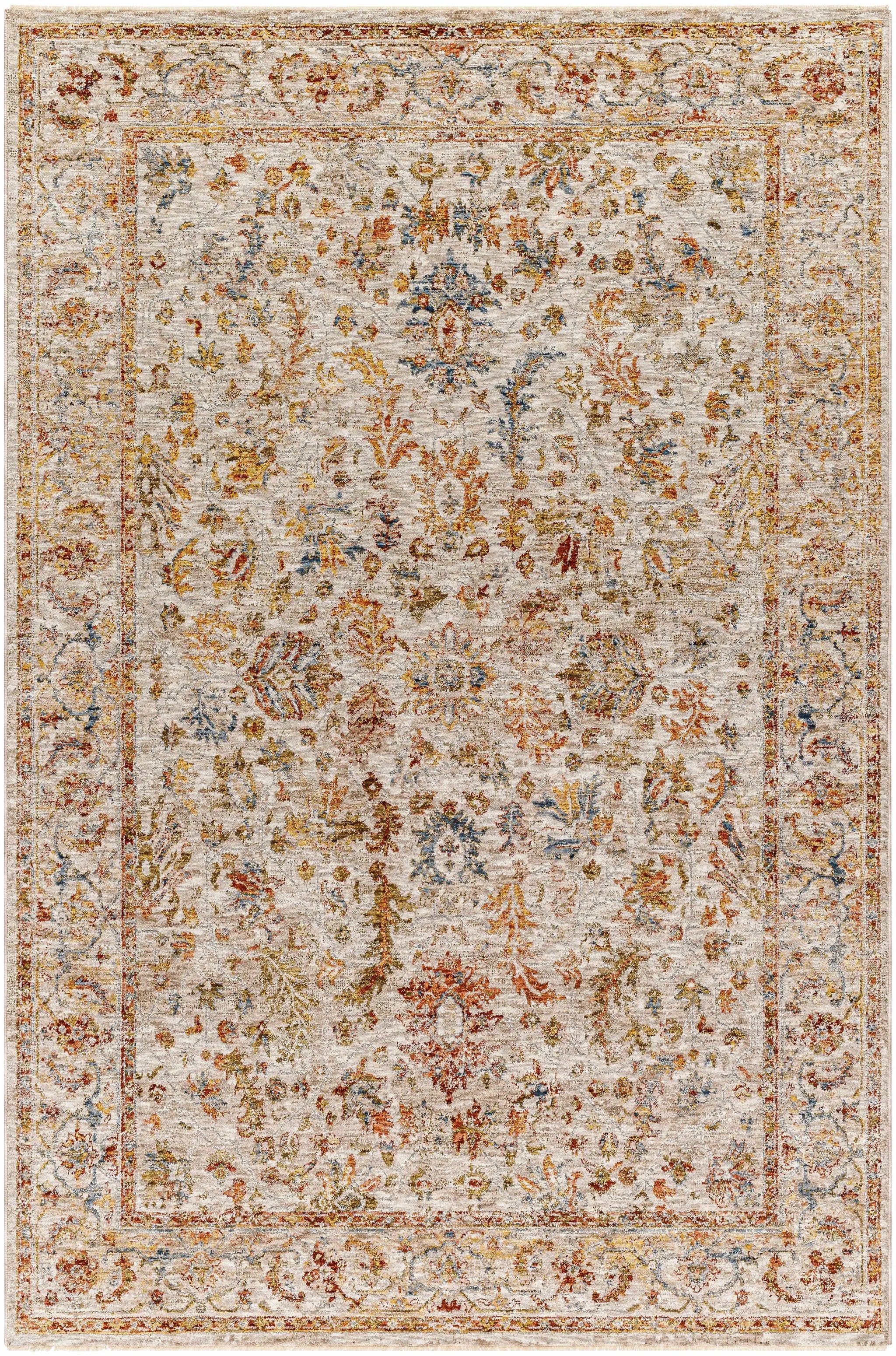 Asabi Beige Textured Rug with Fringes by Boutique Rugs
