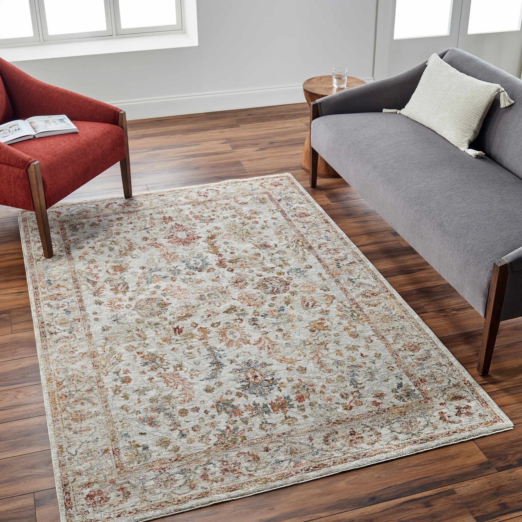 Asabi Beige Textured Rug with Fringes by Boutique Rugs