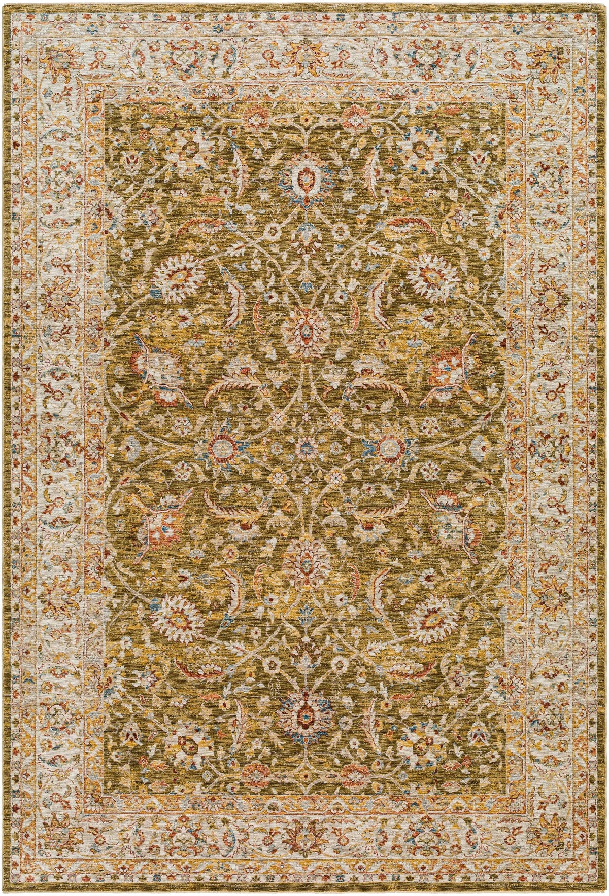Dyan Green Textured Rug with Fringes, photo 3 of 8