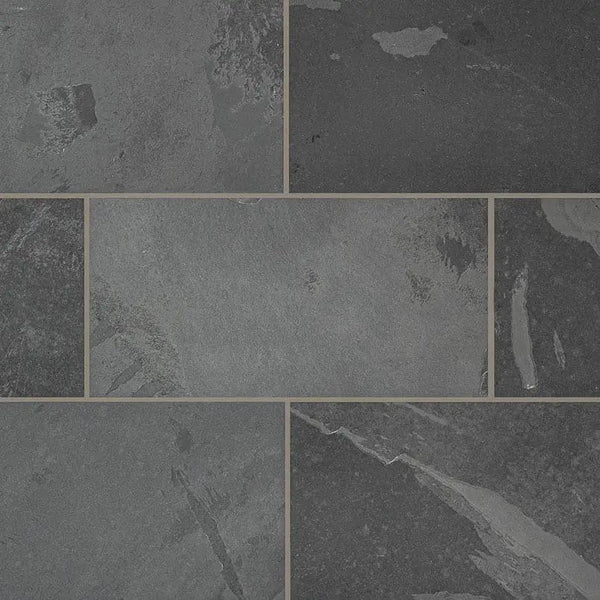 Montauk Black Gauged Slate Tiles 12x24