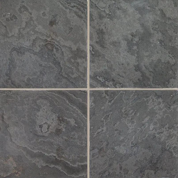 Montauk Black Honed Slate Tiles 16x16