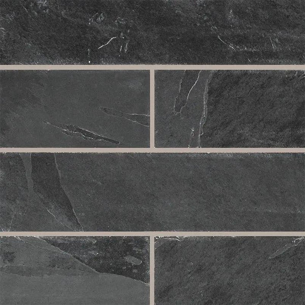 Montauk Black Gauged Slate Tiles 6x24