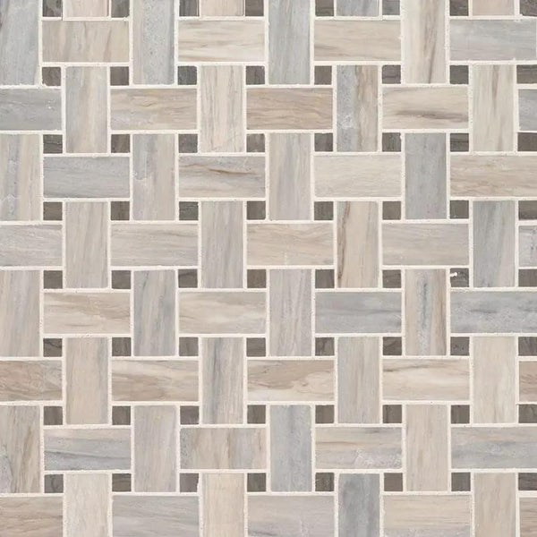 Angora Basketweave Polished Pattern Marble Mosaics