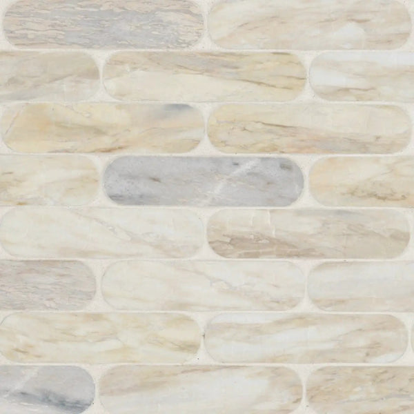 Angora Ellipse Polished Pattern Marble Mosaics