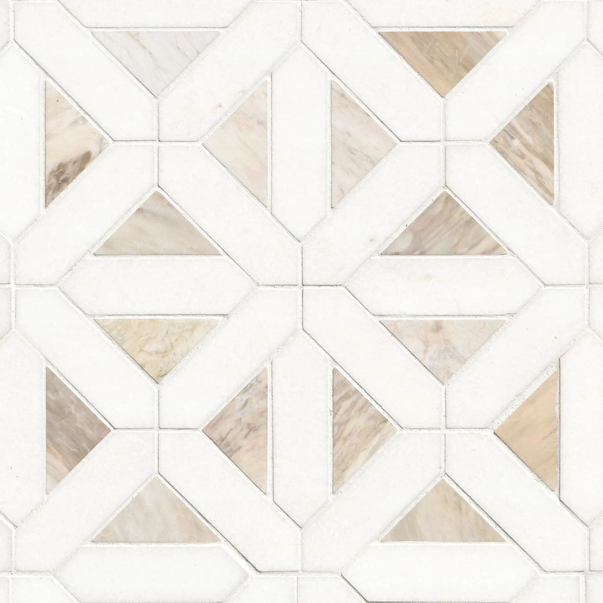 Angora Geometric Pattern Polished Marble Mosaics by MSI Surfaces