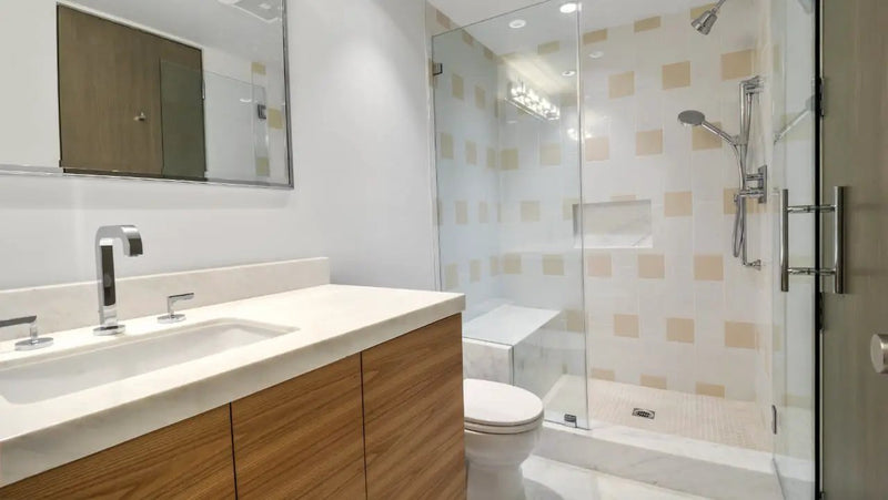 Arabescato Carrara Beveled Marble Mosaics 2x4 in a finished room