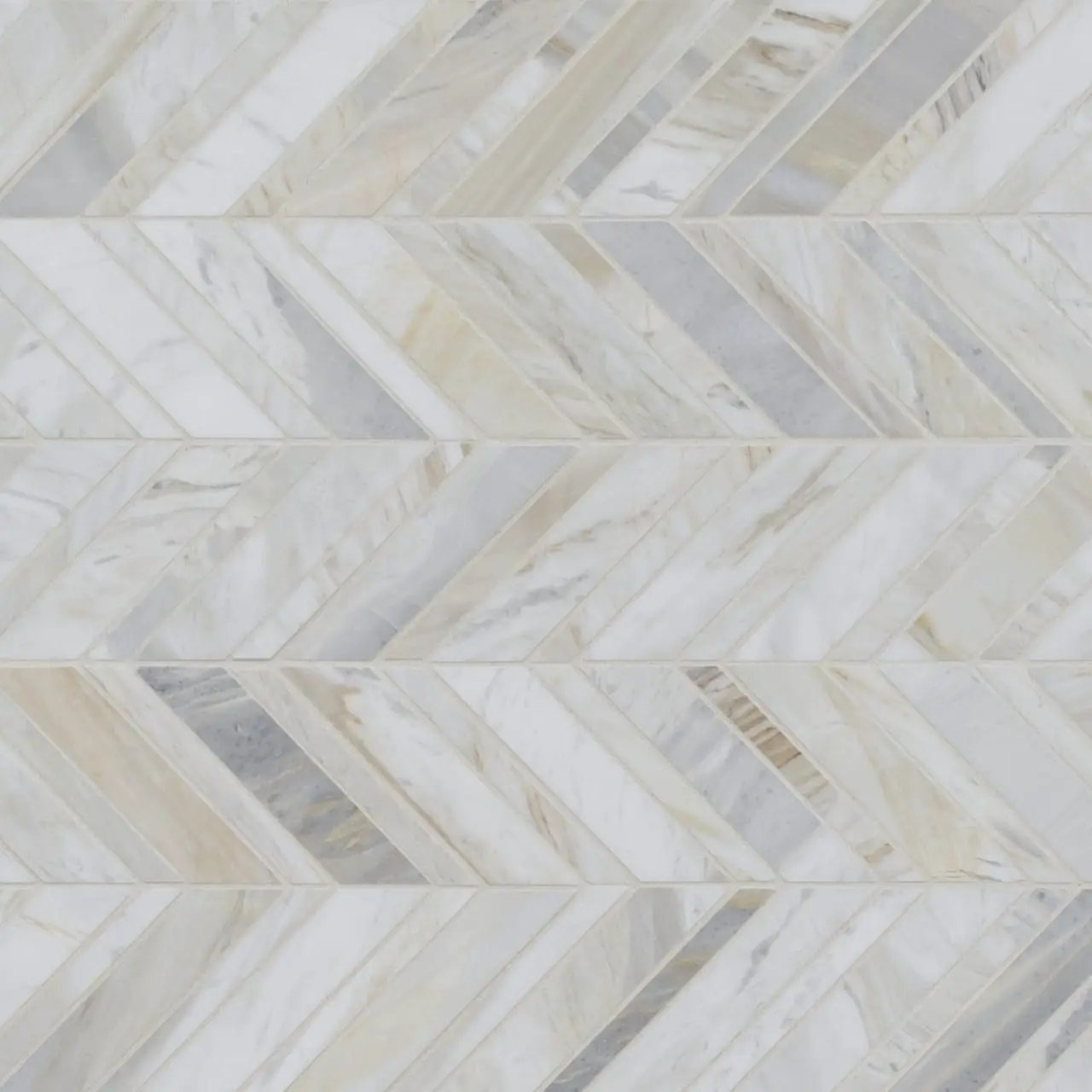Athena Gold Chevron Pattern Honed Marble Mosaics by MSI Surfaces