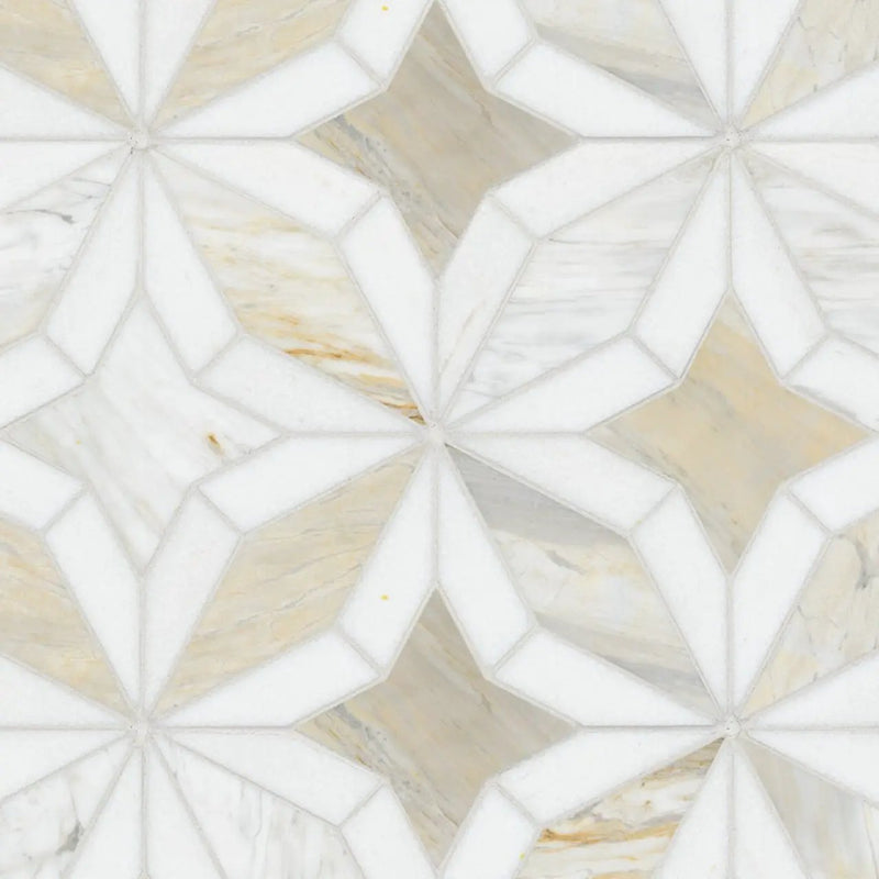 Athena Gold Estrella Polished Marble Mosaics by MSI Surfaces