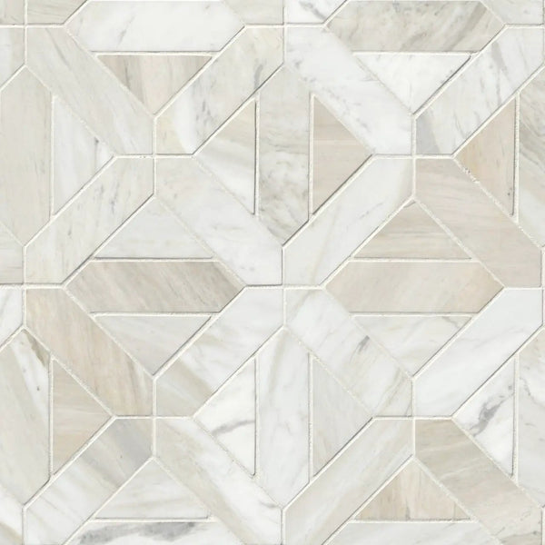 Athena Gold Geometrica Honed Pattern Marble Mosaics