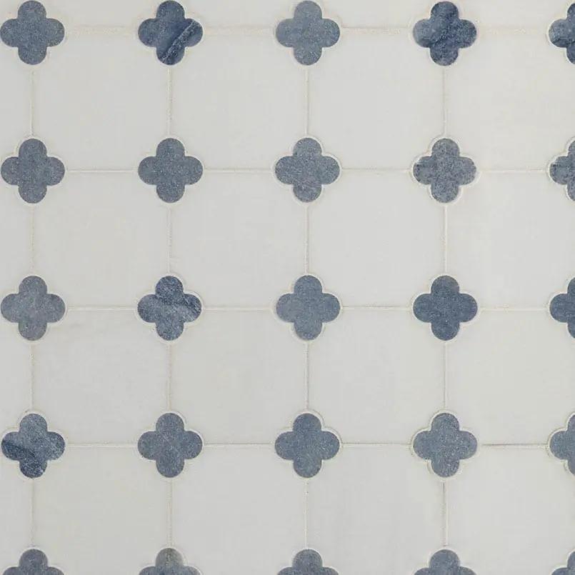 Azula Floret Polished Pattern Marble Mosaics close up