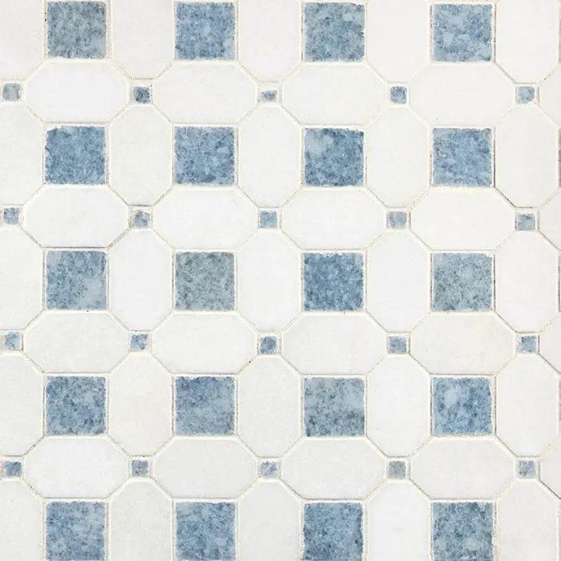 Azula Hatchwork Polished Pattern Marble Mosaics close up