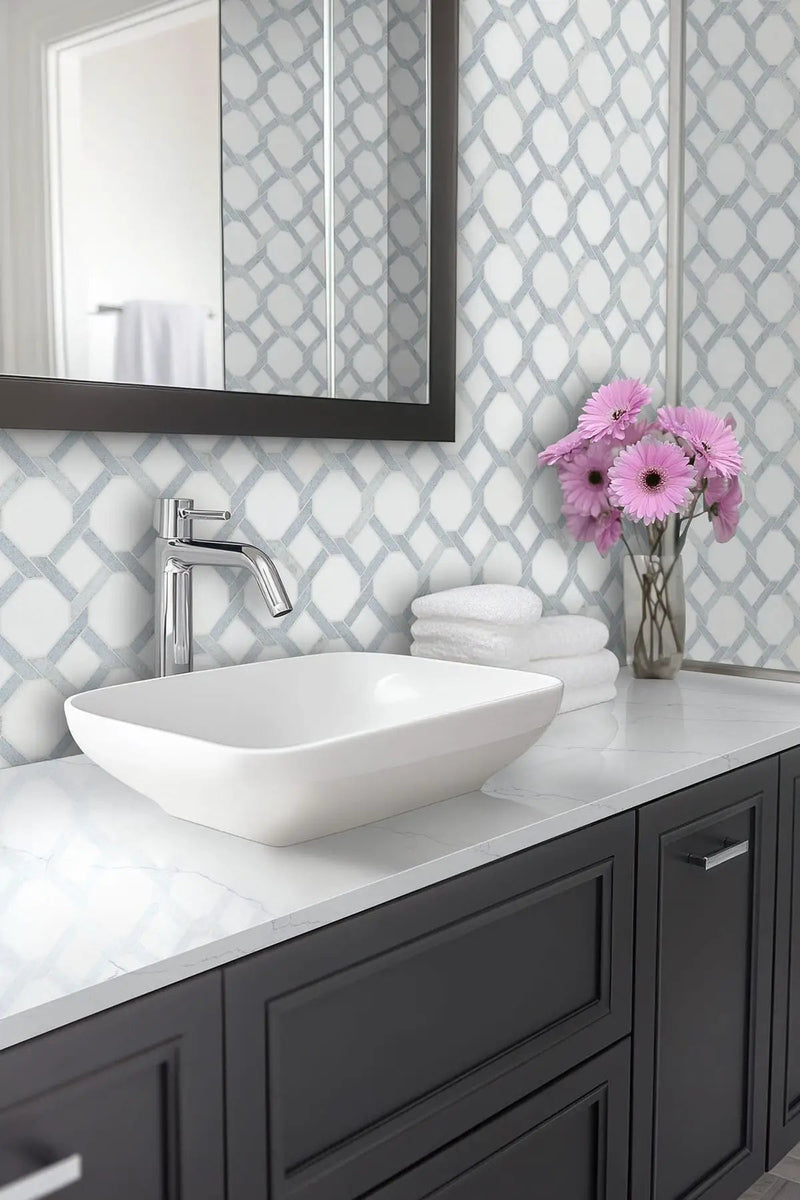 Azula Kaya Polished Marble Mosaics by MSI Surfaces