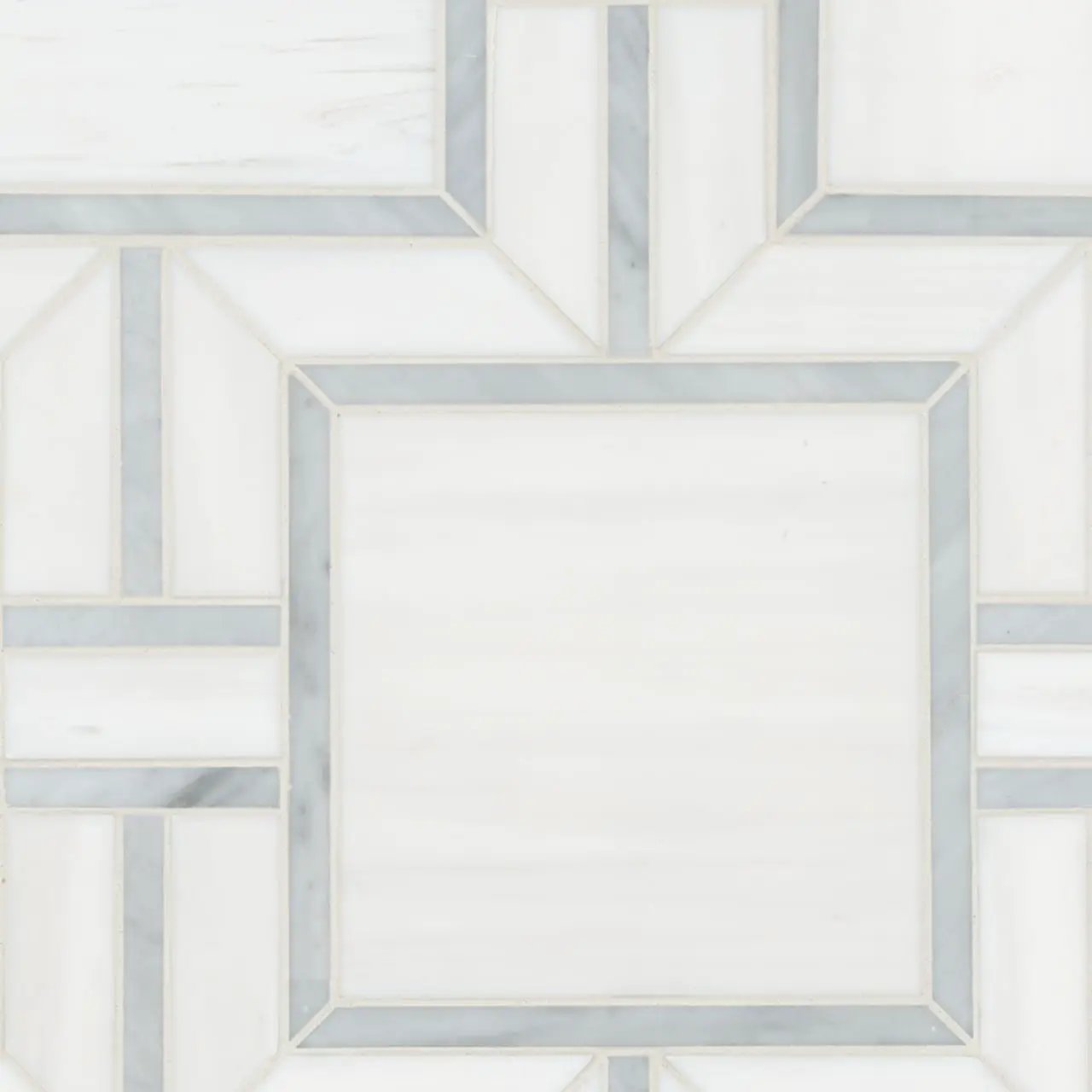 Bianco Dolomite Alana Polished Marble Mosaics close up