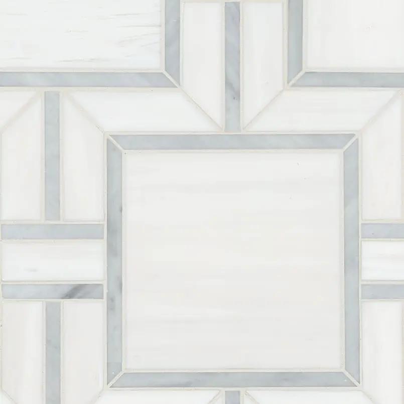 Bianco Dolomite Alana Polished Marble Mosaics close up