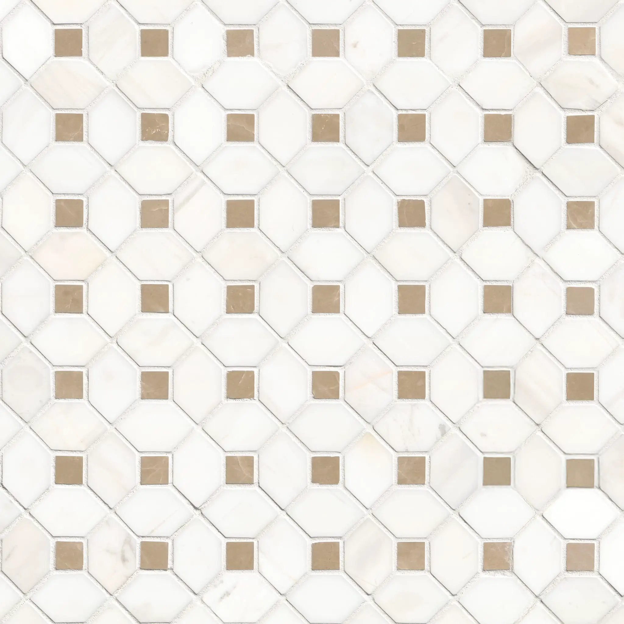 Bianco Dolomite Crema Dotty Polished Pattern Marble Mosaics by MSI Surfaces