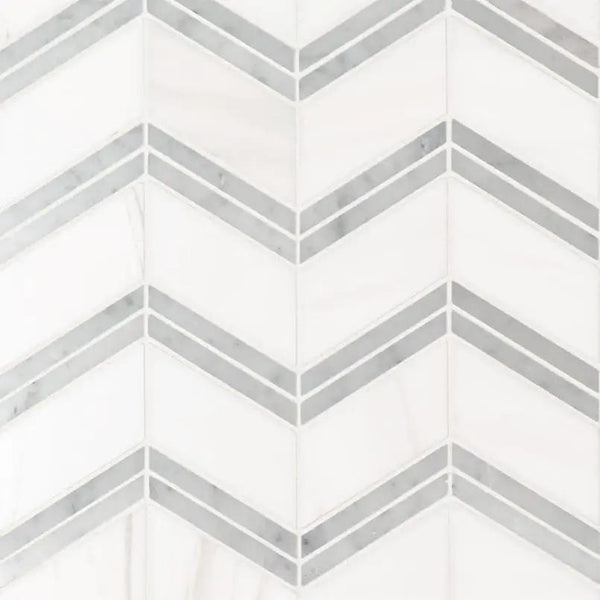 Bianco Dolomite Polished Pattern Marble Mosaics CHEP