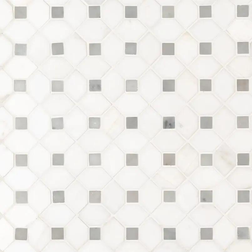 Bianco Dolomite Polished Pattern Marble Mosaics DOTP by MSI Surfaces
