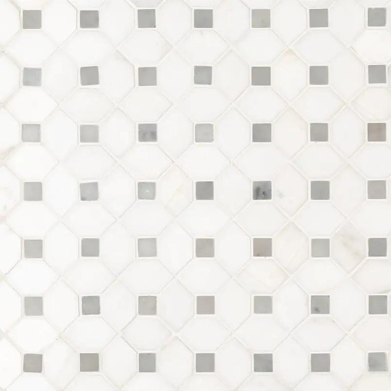 Bianco Dolomite Polished Pattern Marble Mosaics DOTP by MSI Surfaces