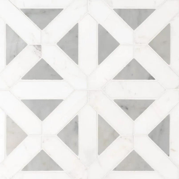 Bianco Dolomite Polished Pattern Marble Mosaics 0.38 inch