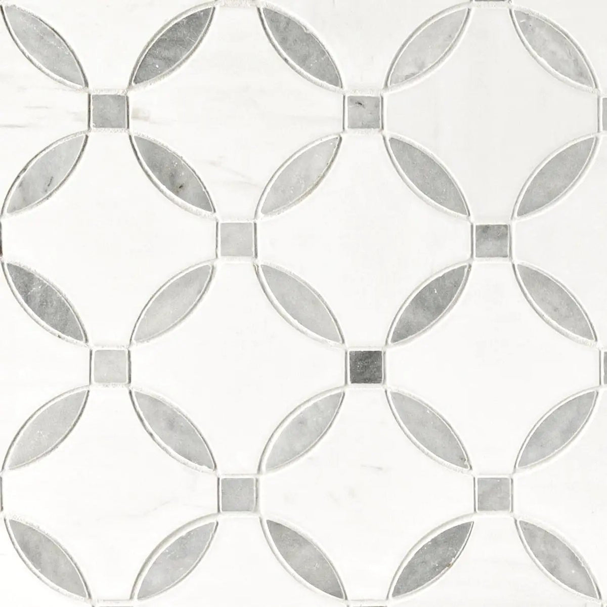 Bianco Dolomite Lola Polished Pattern Marble Mosaics by MSI Surfaces