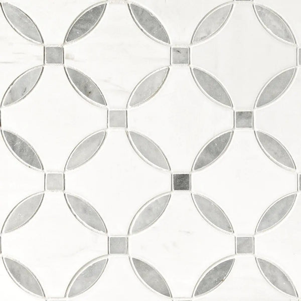 Bianco Dolomite Lola Polished Pattern Marble Mosaics