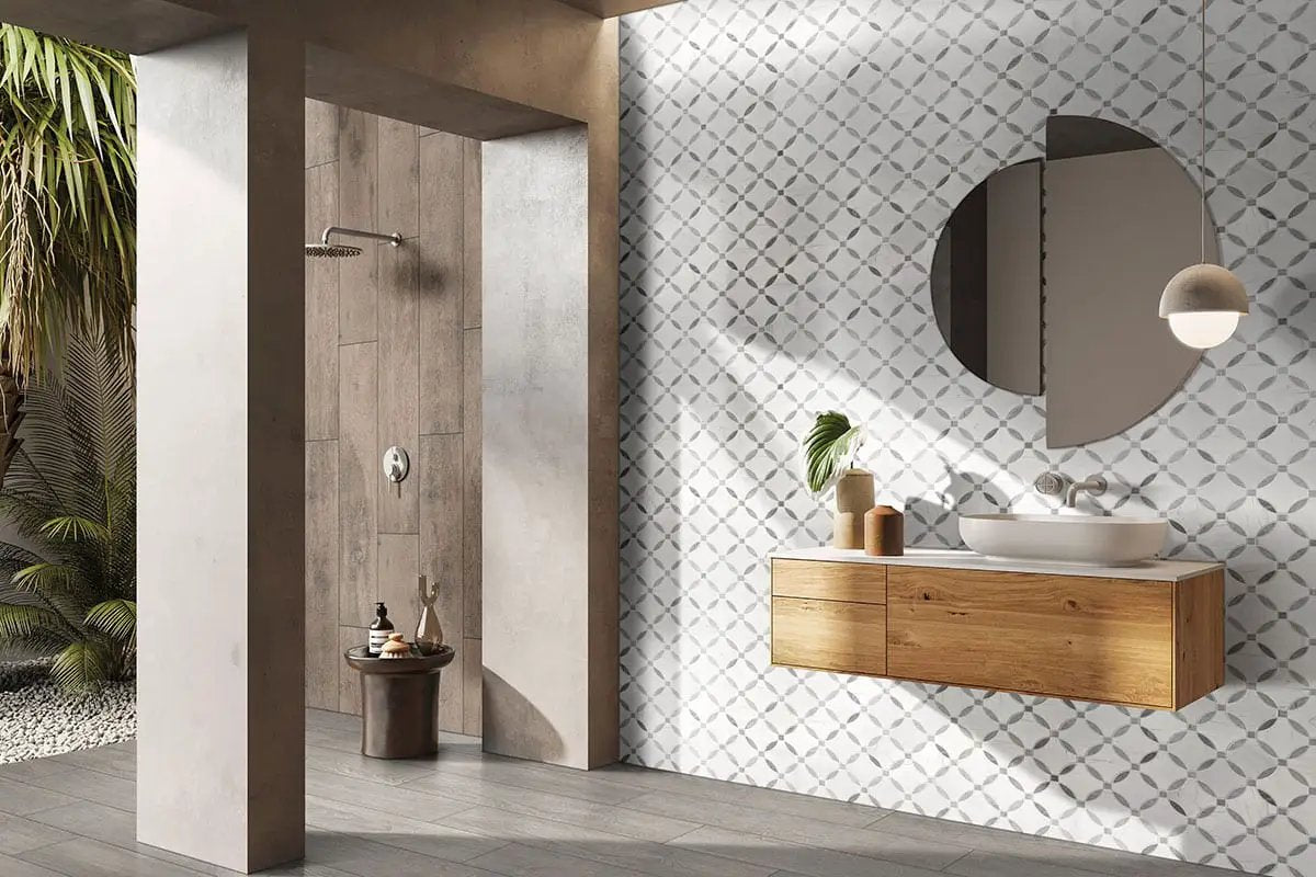 Bianco Dolomite Lola Polished Pattern Marble Mosaics by MSI Surfaces