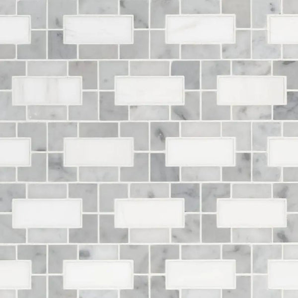 Bianco Dolomite Polished Pattern Marble Mosaics LYNXP