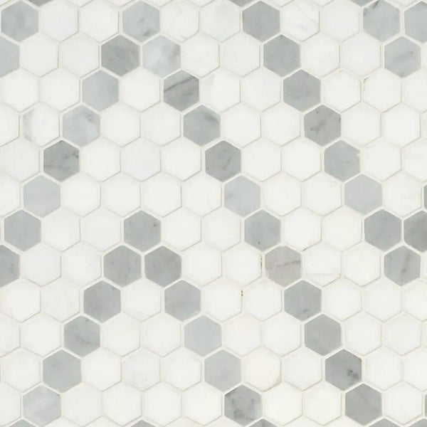 Bianco Dolomite Sazi Polished Marble Mosaics