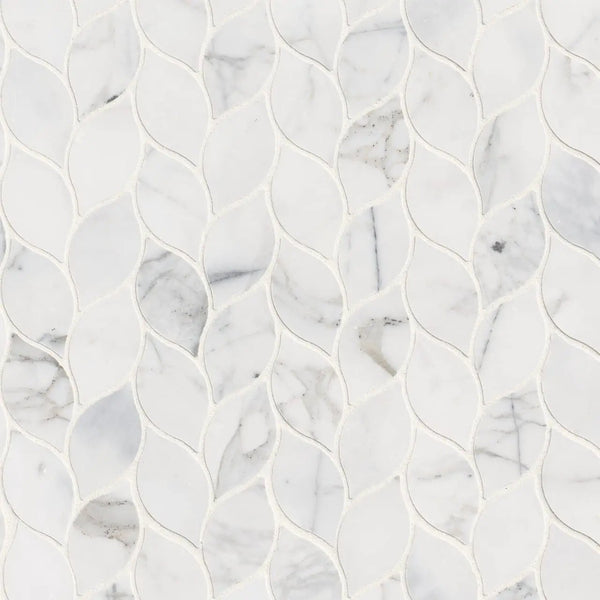 Calacatta Blanco Pattern Polished Marble Mosaics