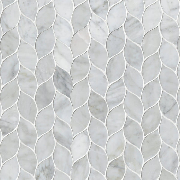 Carrara White Blanco Pattern Honed Marble Mosaics