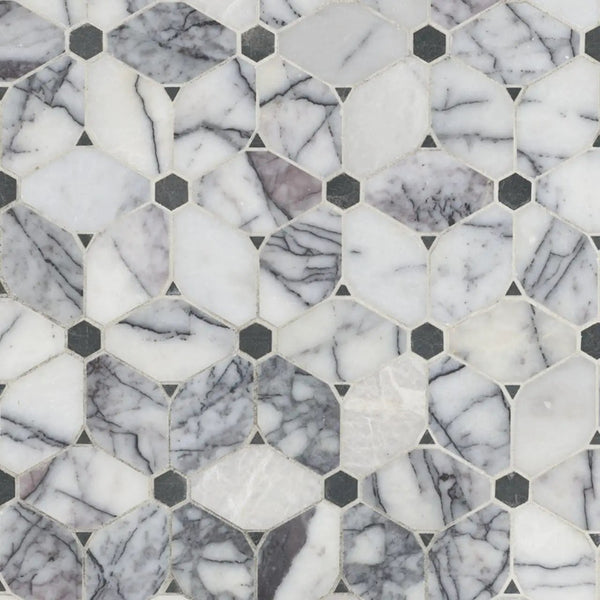 Cecily Lilac Polished Pattern Marble Mosaics