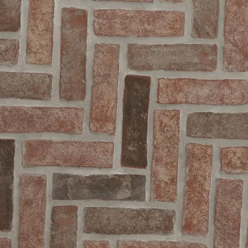 Noble Red Clay Brick Tile 2.25x7.5 Tumbled Mosaics by MSI Surfaces