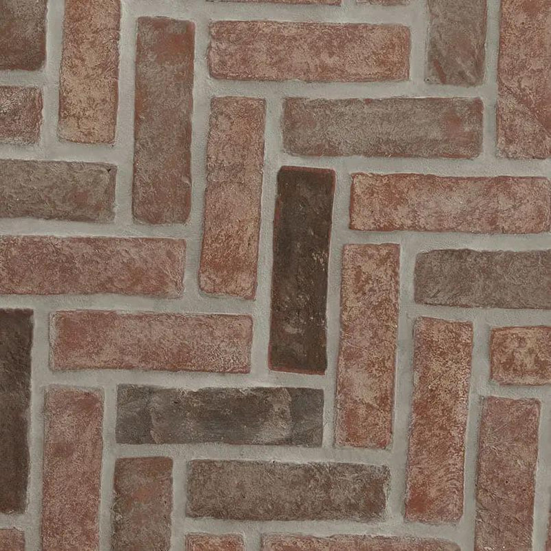 Noble Red Clay Brick Tile 2.25x7.5 Tumbled Mosaics by MSI Surfaces