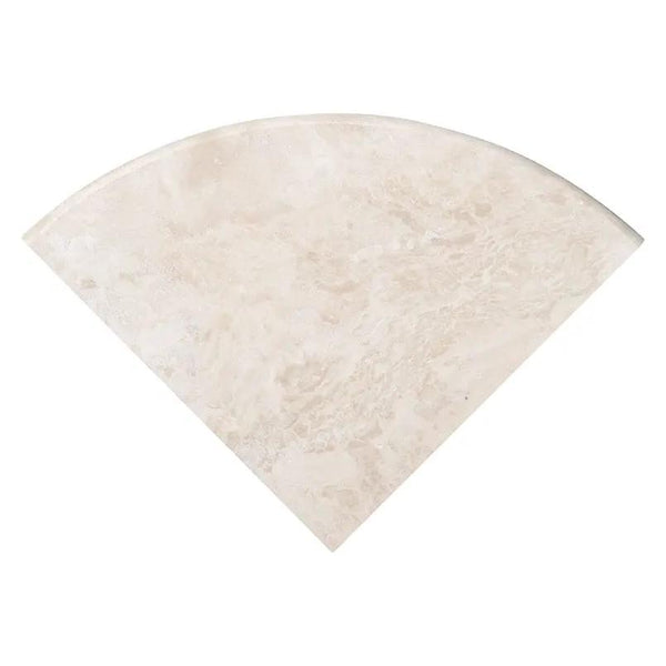 Tuscany Ivory 9" Radius Cornershelf Polished Honed Corner Travertine Mosaics