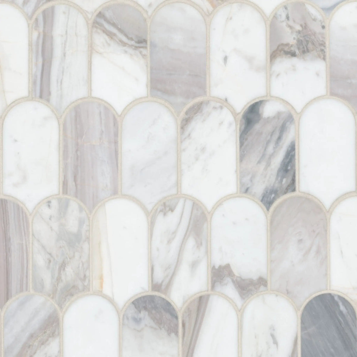 Edessa Scallop Polished Pattern Marble Mosaics by MSI Surfaces