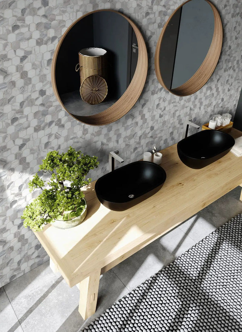 Edessa Scallop Polished Pattern Marble Mosaics by MSI Surfaces