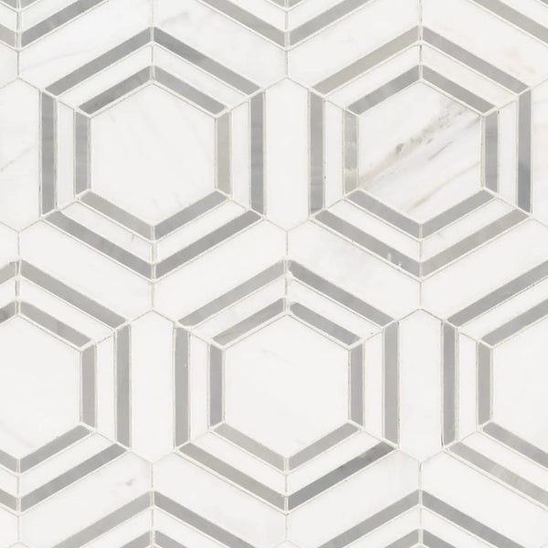 Georama Grigio Polished Pattern Marble Mosaics