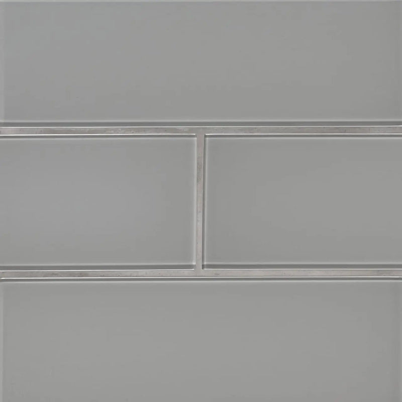 Oyster Gray Subway Tile 4x12 Glass Mosaics by MSI Surfaces