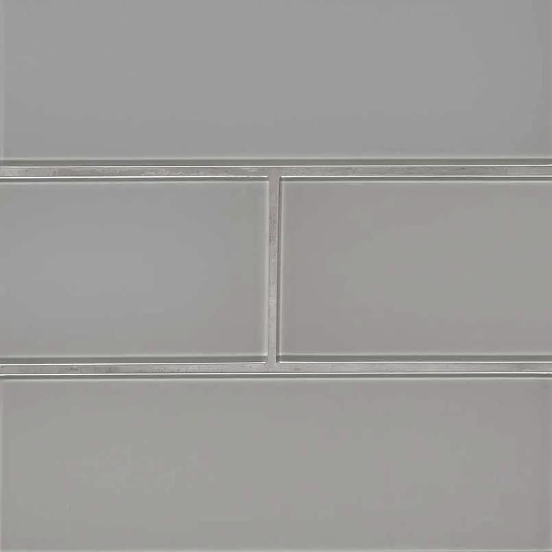 Oyster Gray Subway Tile 4x12 Glass Mosaics by MSI Surfaces