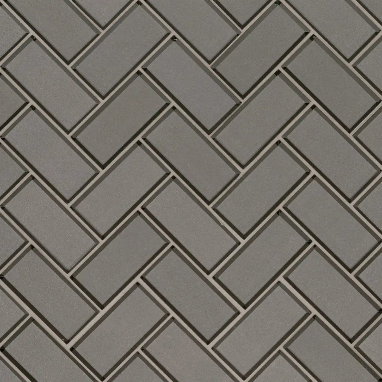 Champagne Bevel Herringbone 8mm Glossy Glass Mosaics 2x4 by MSI Surfaces
