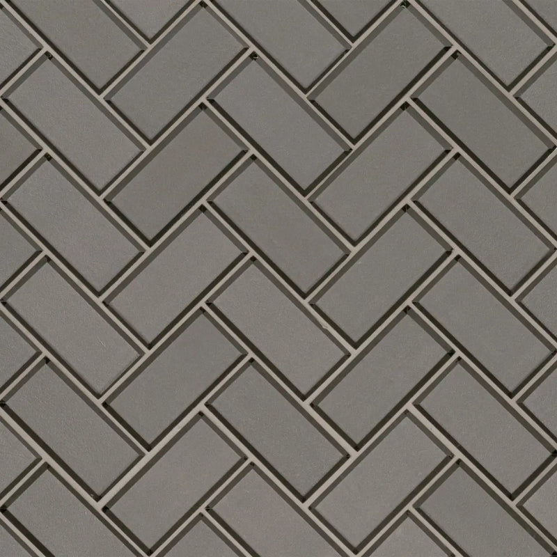 Champagne Bevel Herringbone 8mm Glossy Glass Mosaics 2x4 by MSI Surfaces