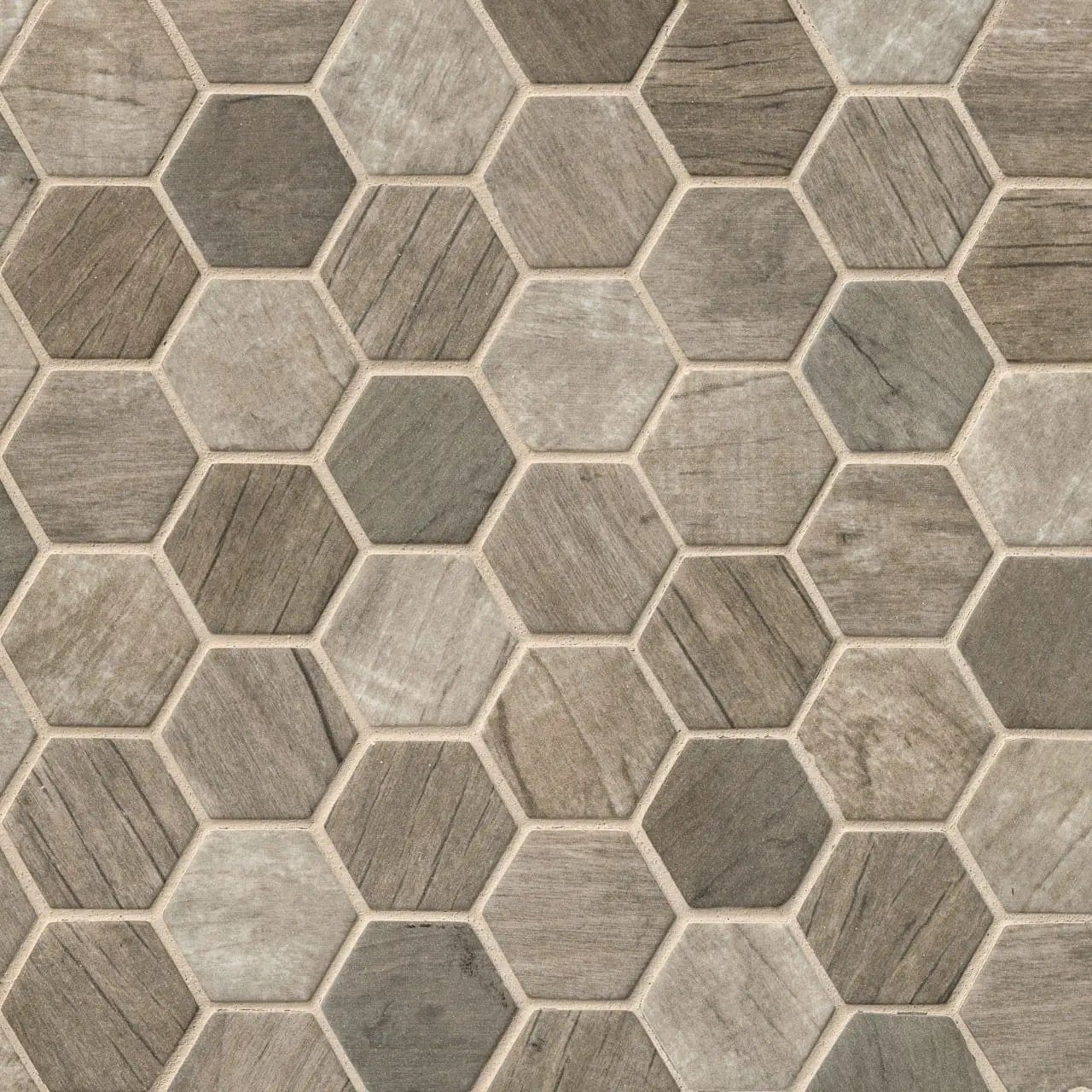 Driftwood Hexagon Mosaic Tile Matte Glass by MSI Surfaces