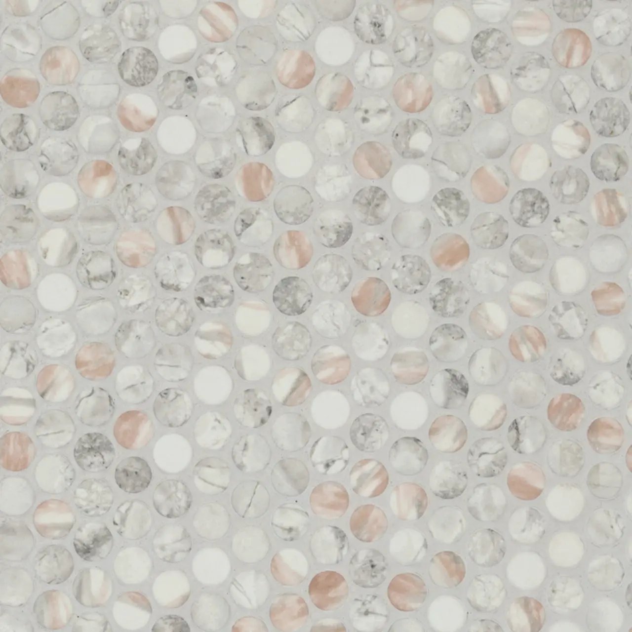 Briar Rosa Penny Round Tile Matte Glass Mosaics by MSI Surfaces