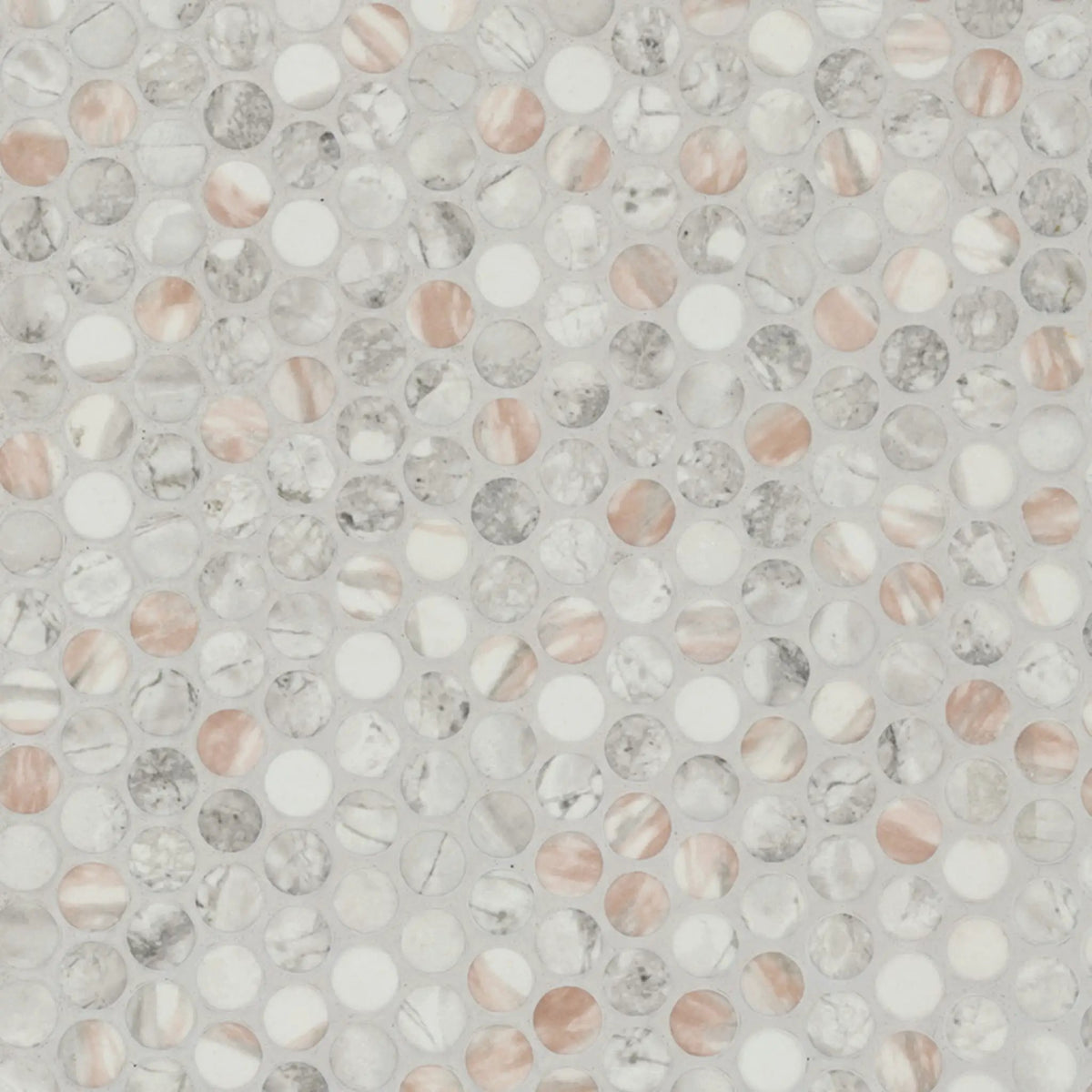 Briar Rosa Penny Round Tile Matte Glass Mosaics by MSI Surfaces