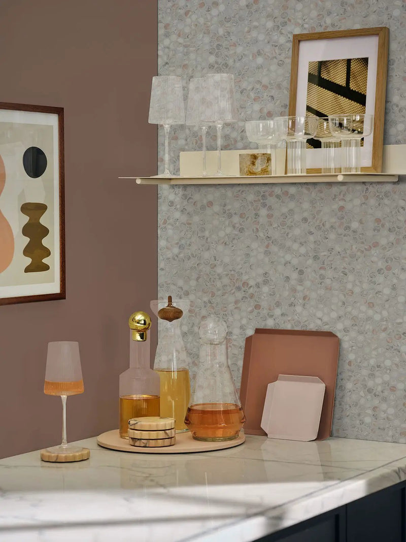 Briar Rosa Penny Round Tile Matte Glass Mosaics by MSI Surfaces