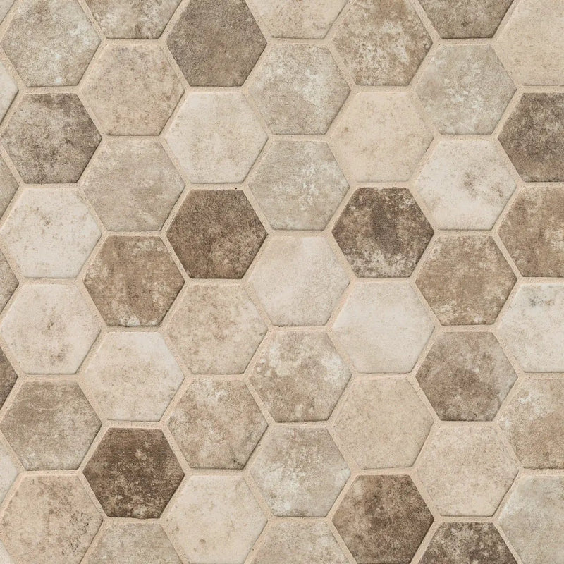 Sandhills Hexagon Mosaic Tile Pattern Glass by MSI Surfaces