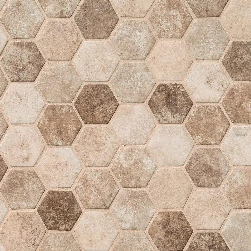 Sandhills Hexagon Mosaic Tile Pattern Glass by MSI Surfaces