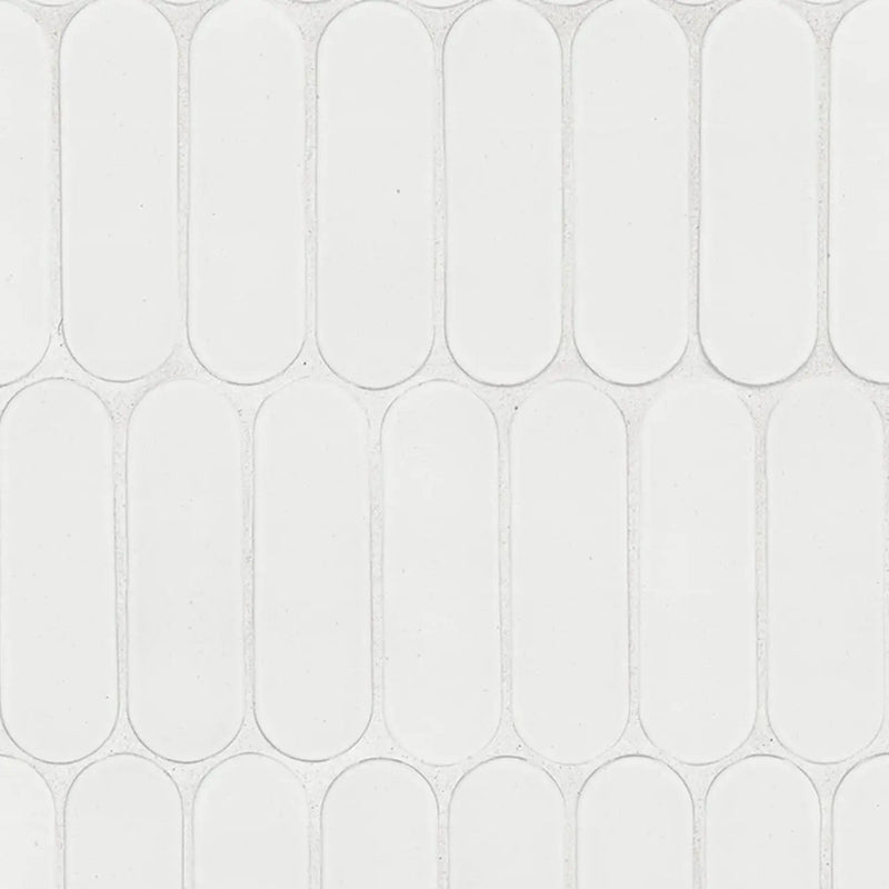 Bianco Glossy Ellipse Tile Pattern Glass Mosaics by MSI Surfaces