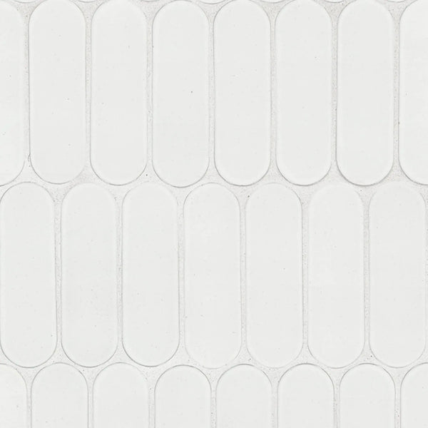 Bianco Glossy Ellipse Tile Pattern Glass Mosaics, photo 2 of 5