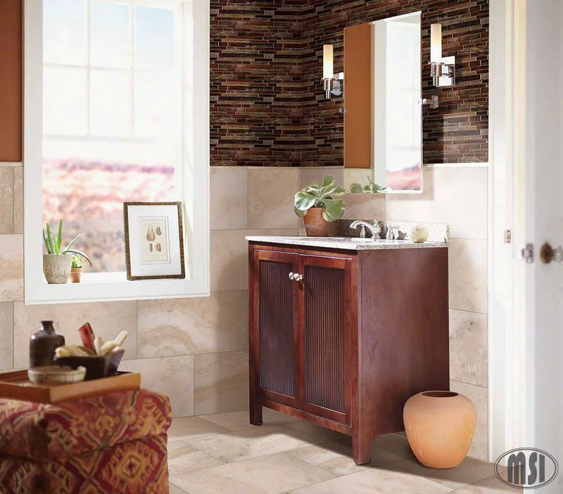 Artista Interlocking Pattern 8mm Glass Mosaics by MSI Surfaces